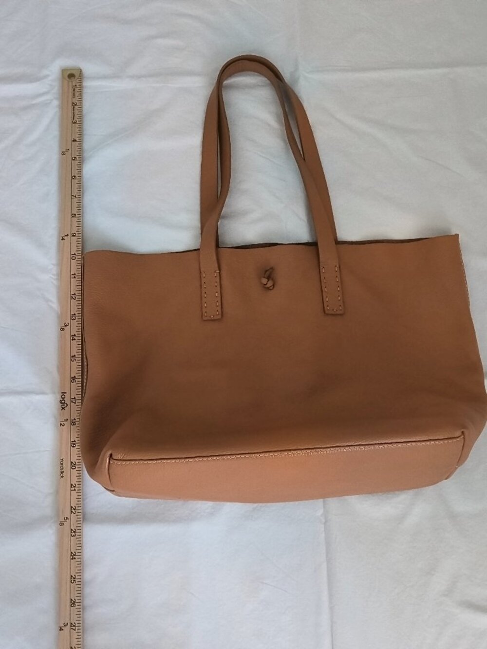 brown leather tote bag, made in Italy - Picture 4 of 7
